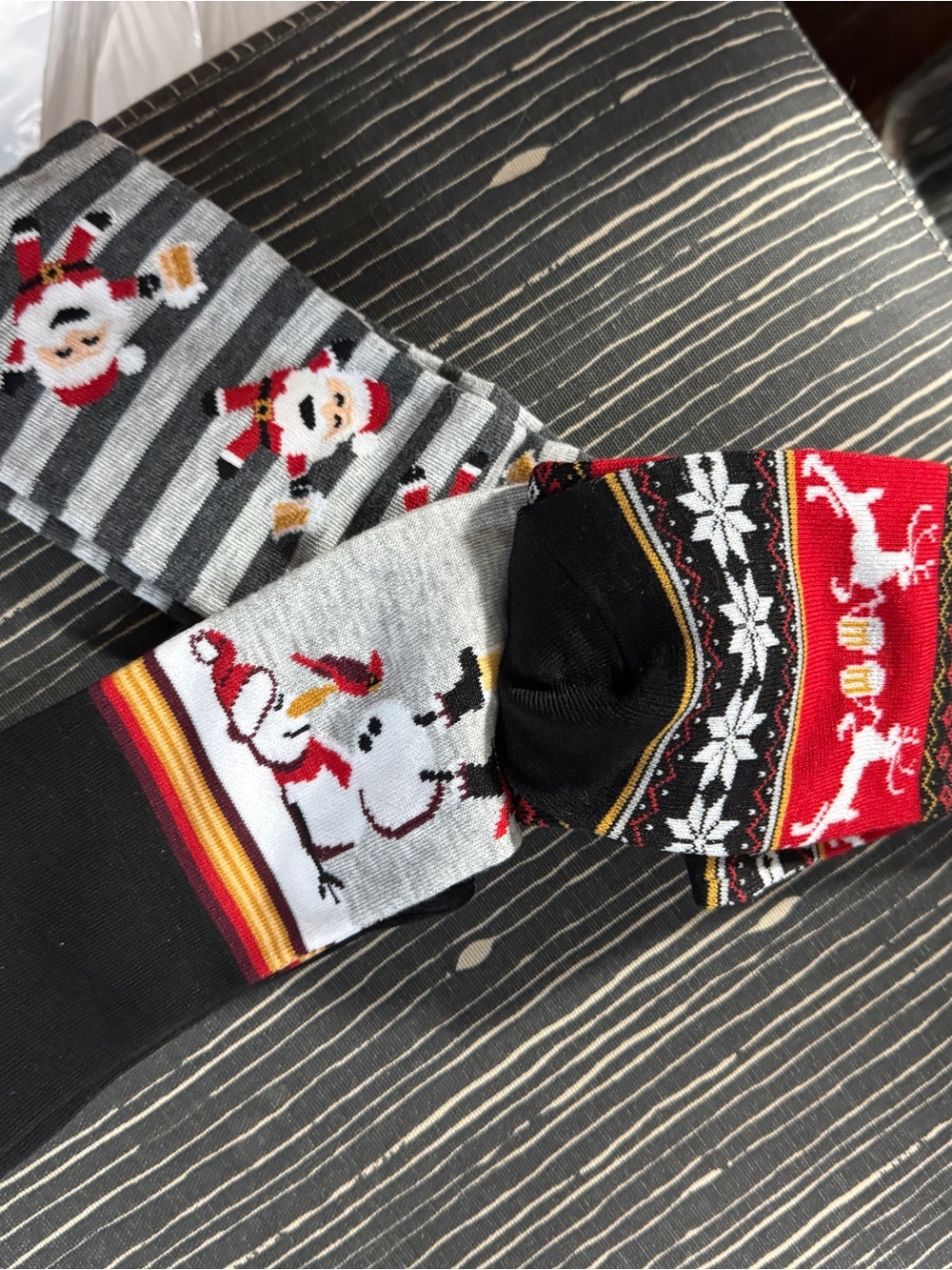 Kohl's Holiday Crew Socks in Red, Gray, Black